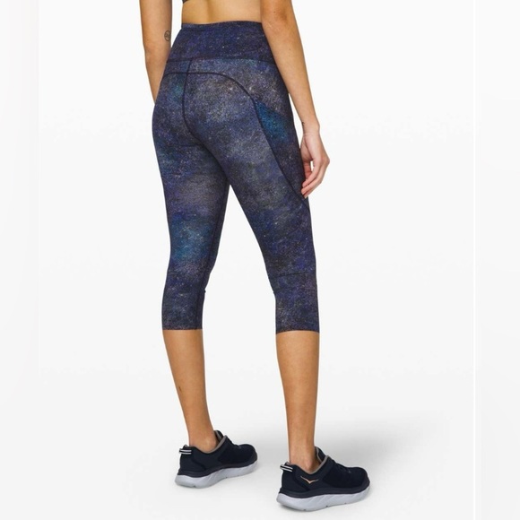 Lululemon Fast and Free High-Rise Crop II – Polar Lights Blue Multi – Size 6 - Picture 1 of 4